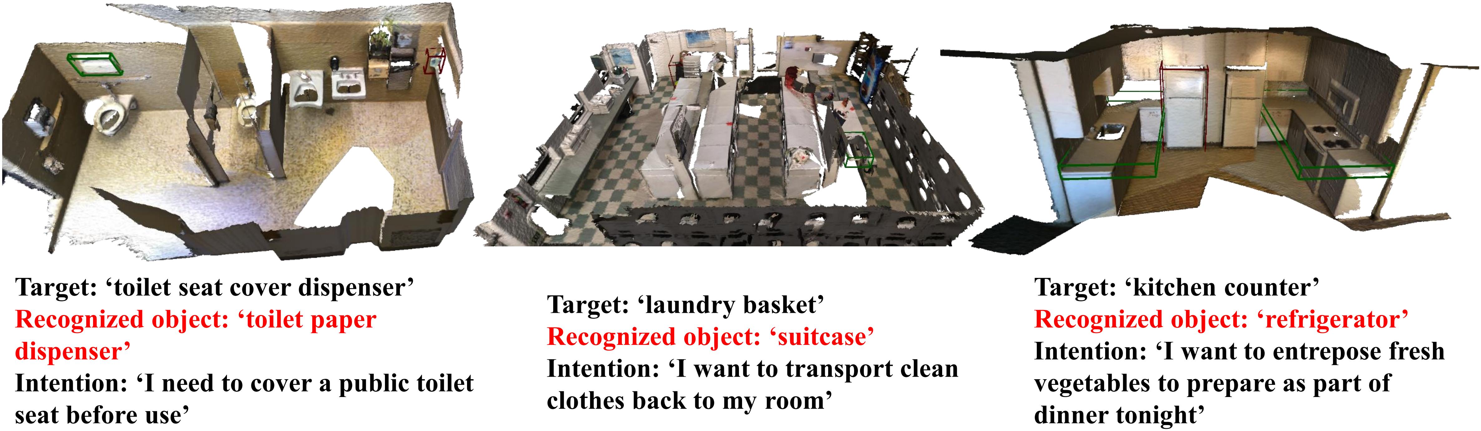 Failure cases for a toilet seat cover dispenser, laundry basket, and kitchen counter